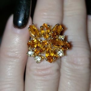 QVC Sterling Topaz Cocktail Ring Size 8